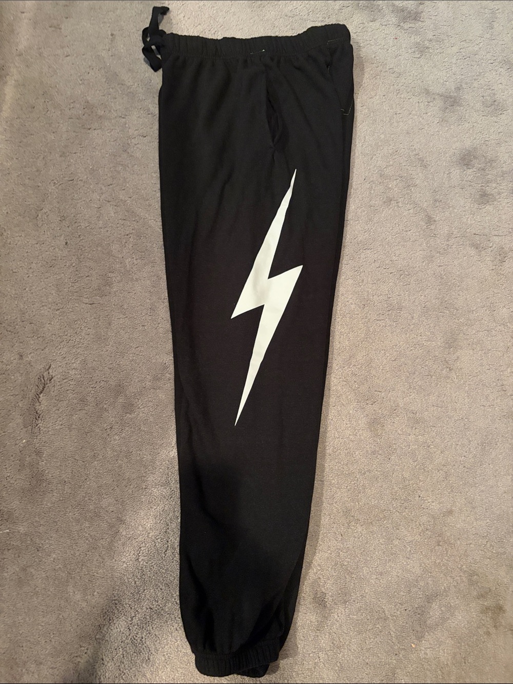 Aviator Nation Unisex Black unisex Lightning Bolt Sweatpants NWOT- S - Picture 8 of 14